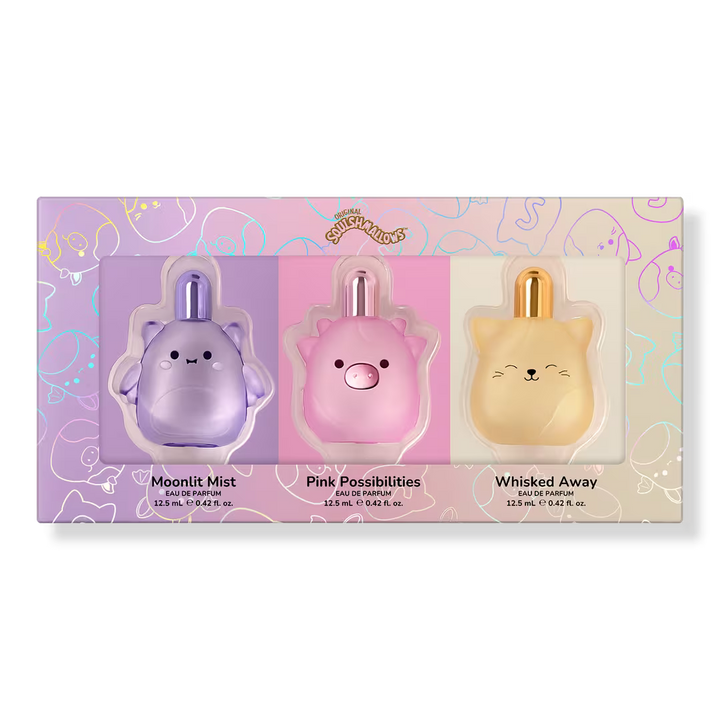 Fragancias de Squishmallows / Juego de estuche de 3 piezas / 12.5ml c/u