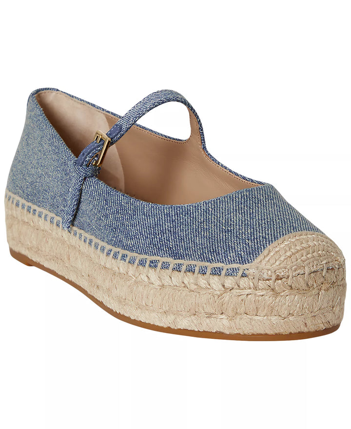 DC / Alpargatas planas estilo Mary Jane / Azul jeans / Lauren Ralph Lauren- Talla 9.5