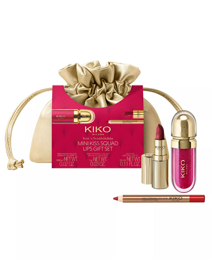 DC / KIKO Milano / 3-Piece Mini Kiss Squad Lip Gift Set / 10 Sparkling Strawberry