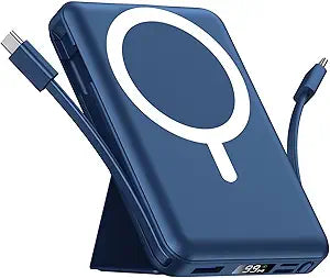 DC /  Cargador portátil MagSafe / 10000 mAh con pantalla LED / carga rápida PD USB-C de 20 W/ AZUL / Azmuth