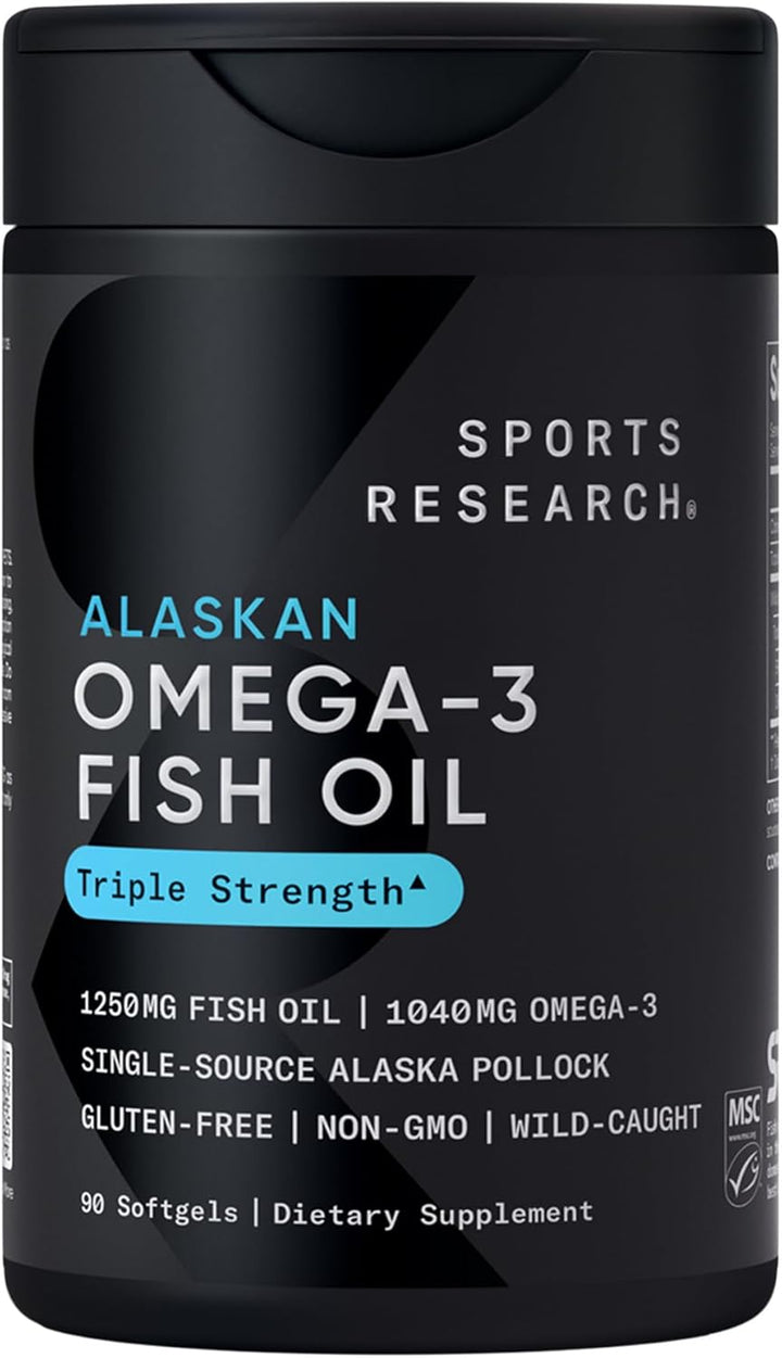 DC / Sports Research - Alaskan Omega-3 Fish Oil - 90 cápsulas blandas (softgels)