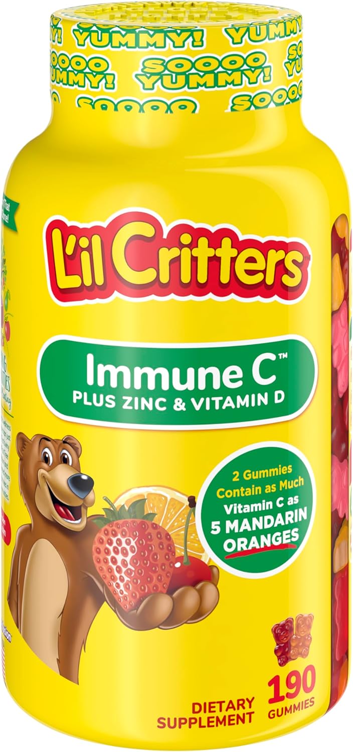Vitamina / Suplemento / Sistema Inmunológico / L'IL CRITTERS - Immune C Plus Zinc & Vitamin D / 190 Gummies
