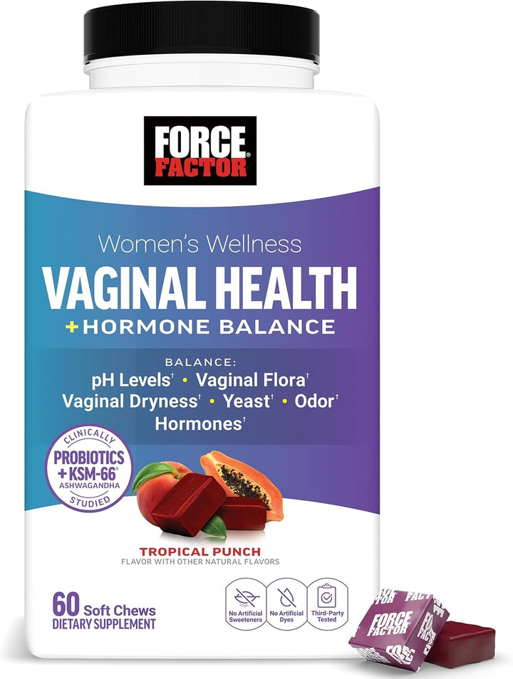 Vitamina / Suplemento / Mujeres / Probiótico / FORCE FACTOR - Vaginal Health + Hormone Balance / 60 Soft Chews