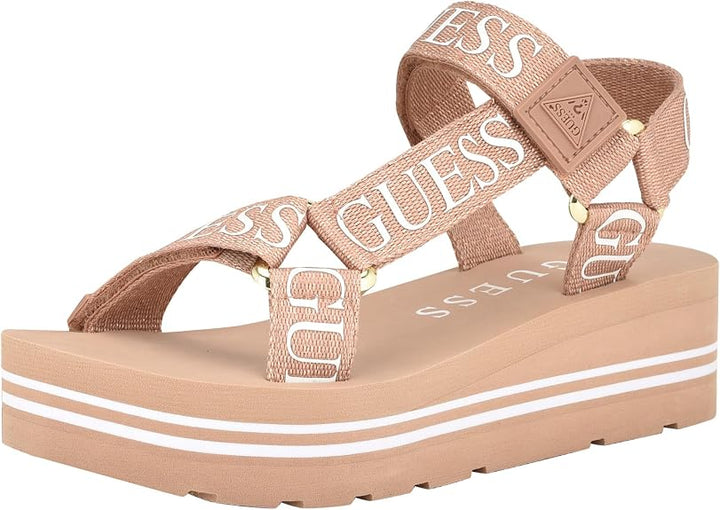 AP /  Sandalias Guess para mujer Avin, Oro rosa / Talla US 36.5 (EU37)