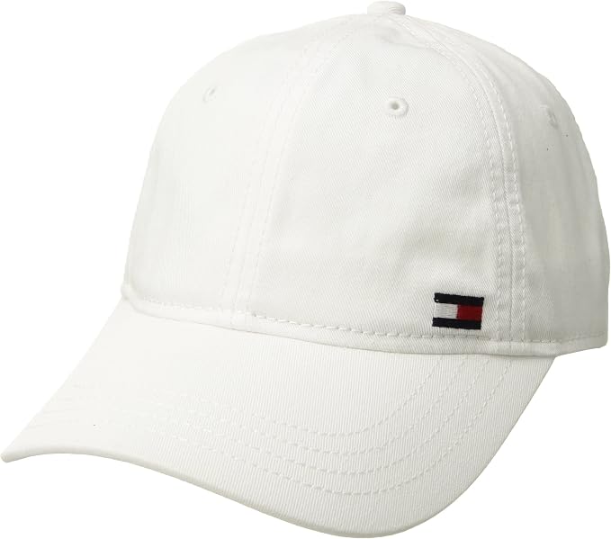 DC / Tommy Hilfiger Gorra de algodón con solapa ajustable para hombre / Blanco Clasico
