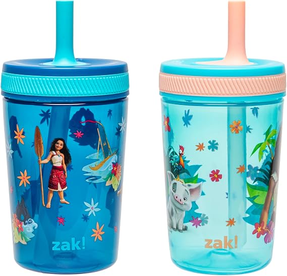 DC / Zak Designs Disney Moana 2 / Vasos Kelso para Niños / 15 onzas / Zak Designs-2 unidades