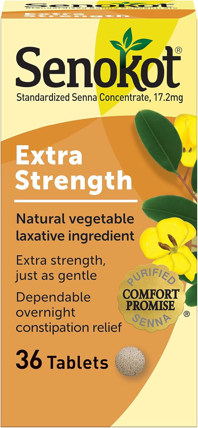 Medicamento / Laxante / Estreñimiento / SENOKOT - Extra Strength Natural Vegetal Laxative / 36 Tablets