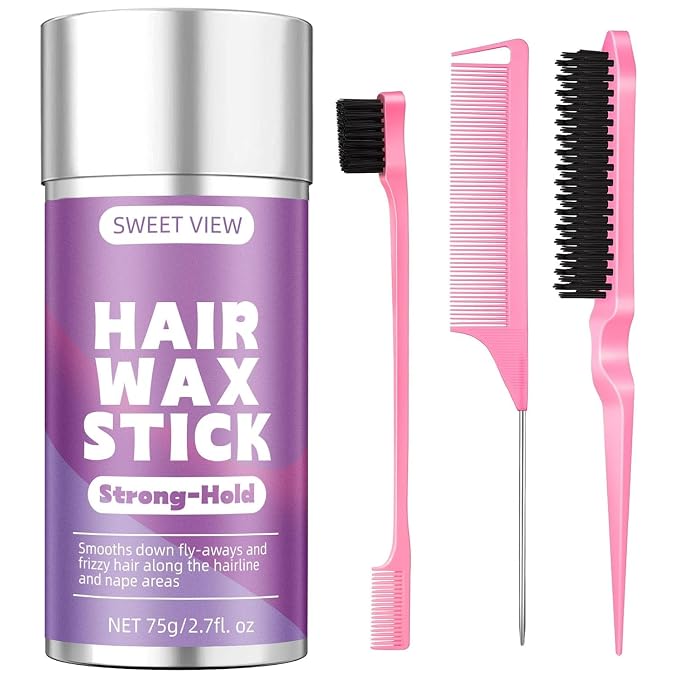 DC / Barra de cera para el cabello, cepillo y peine / 4 Piezas Rosa /  SWEET VIEW / AMZ080726-114-6574099-4581034