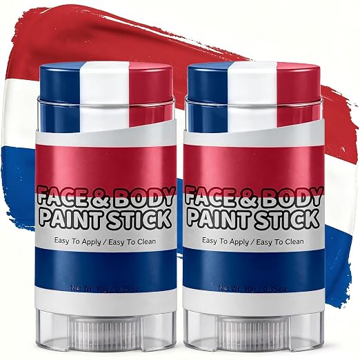 DC / 2 barras de pintura facial roja, blanca y azul