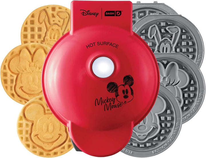 DC / Disney - Mini waflera de cerámica, antiadherente, color rojo