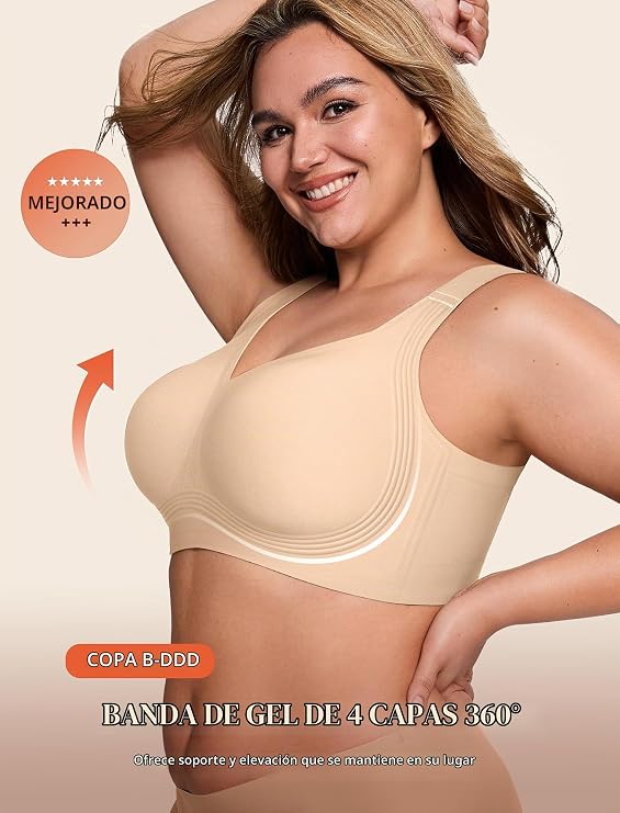 DC / LetsJoli Sujetadores de gelatina para mujer, sin varillas, talla grande / Talla L
