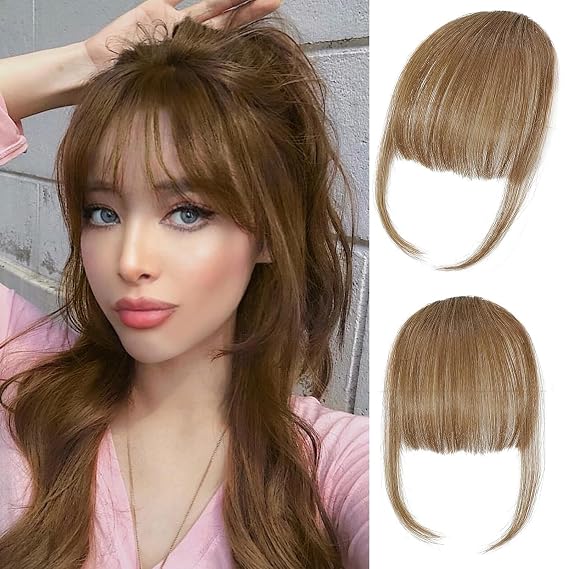 DC /  Flequillo con clip: 100 % cabello humano con clip / #6 Wispy Bangs /  ELEFOCUS