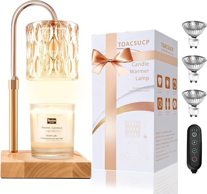 DC / Lámpara calentadora de velas con 3 bombillas / caja de regalo y cinta / TOACSUCP