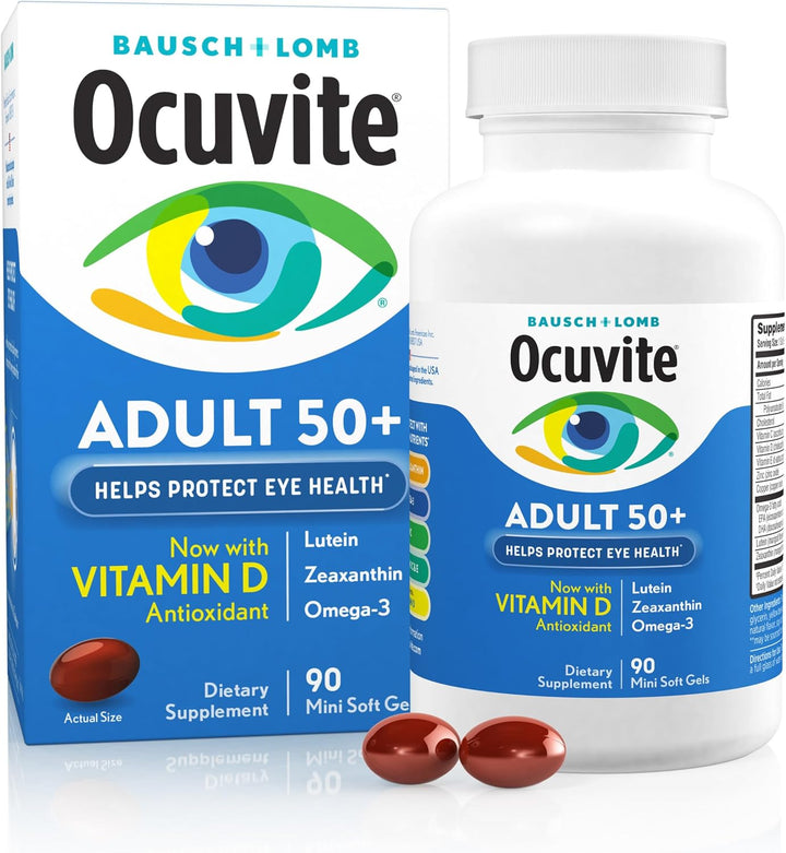 AP / Bausch + Lomb / Ocuvite Adult 50+ Suplemento de vitaminas y minerales / 90 Mini Soft Gels