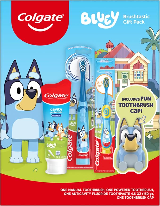 AP / Juego de cepillos de dientes para niños / 3 Piezas Bluey / Colgate