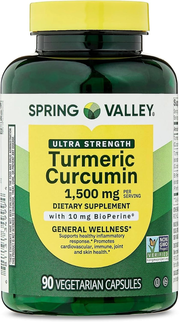 Spring Valley / Ultra Strength Turmeric Curcumin 1,500 mg / 90 Cápsulas Vegetarianas/MIS 2026