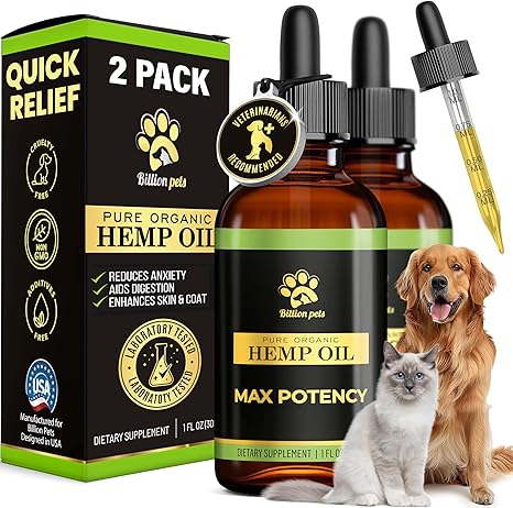 DC / Aceite de cáñamo para perros y gatos / Pack 2(30ml c/u) /  Billion Pets