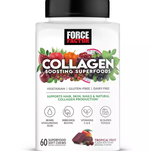 Vitamina / Suplemento / Piel, Cabello, Uñas / Biotin / FORCE FACTOR - Collagen Boosting Superfoods / 60 Soft Chews