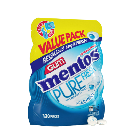 Antojos / Chicle sin Azúcar / Mentos Pure Fresh / 120 piezas