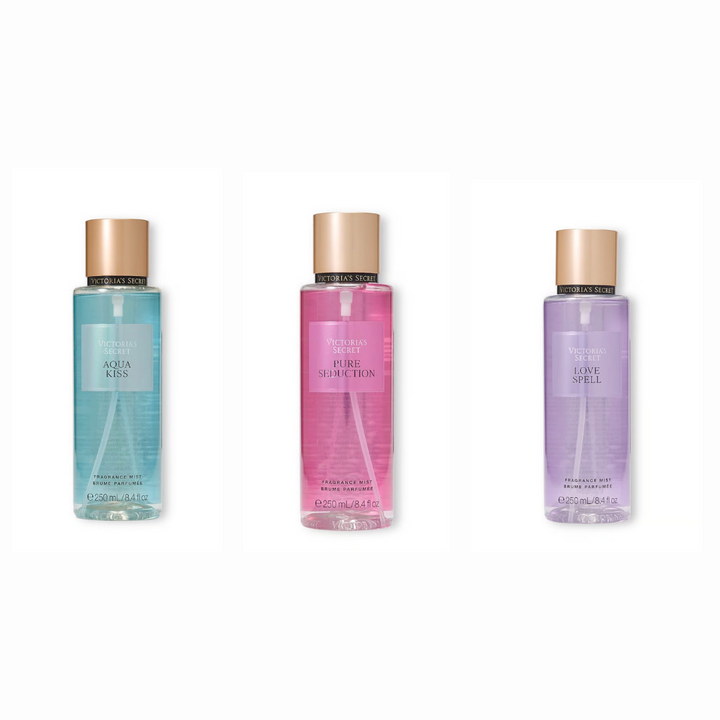 AP / 3 x 16,500 / Victoria's Secret / Fragrance Mist / Aqua Kiss, Pure Seduction, Love Spell.