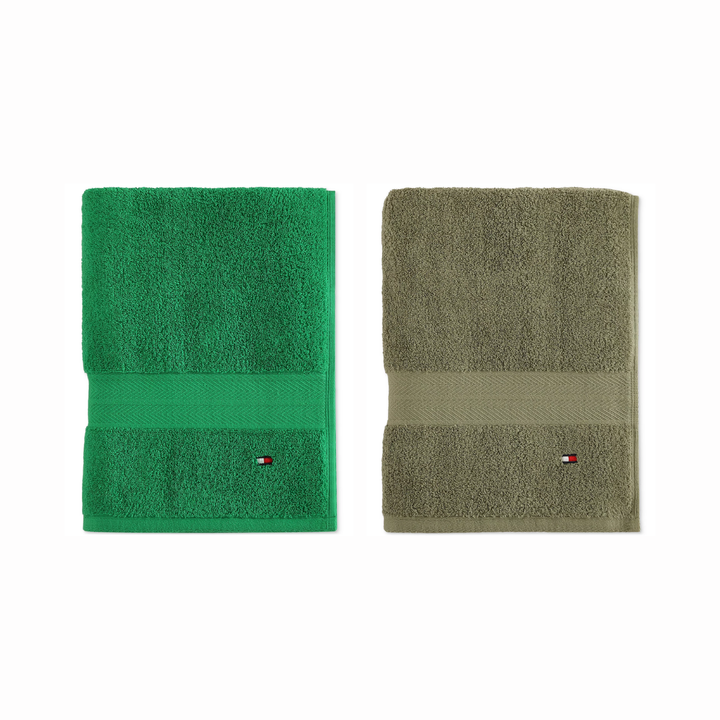 DC / 2 x 15,500 / Toalla de Baño de Algodón Liso / TH / Verde, Olivo / Apróx. 76 x 137 cm.