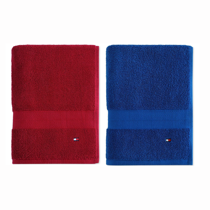 AP / 2 x 15,500 / Toalla de Baño de Algodón Liso / TH / Rojo y Azul eléctrico  / Apróx. 76 x 137 cm.