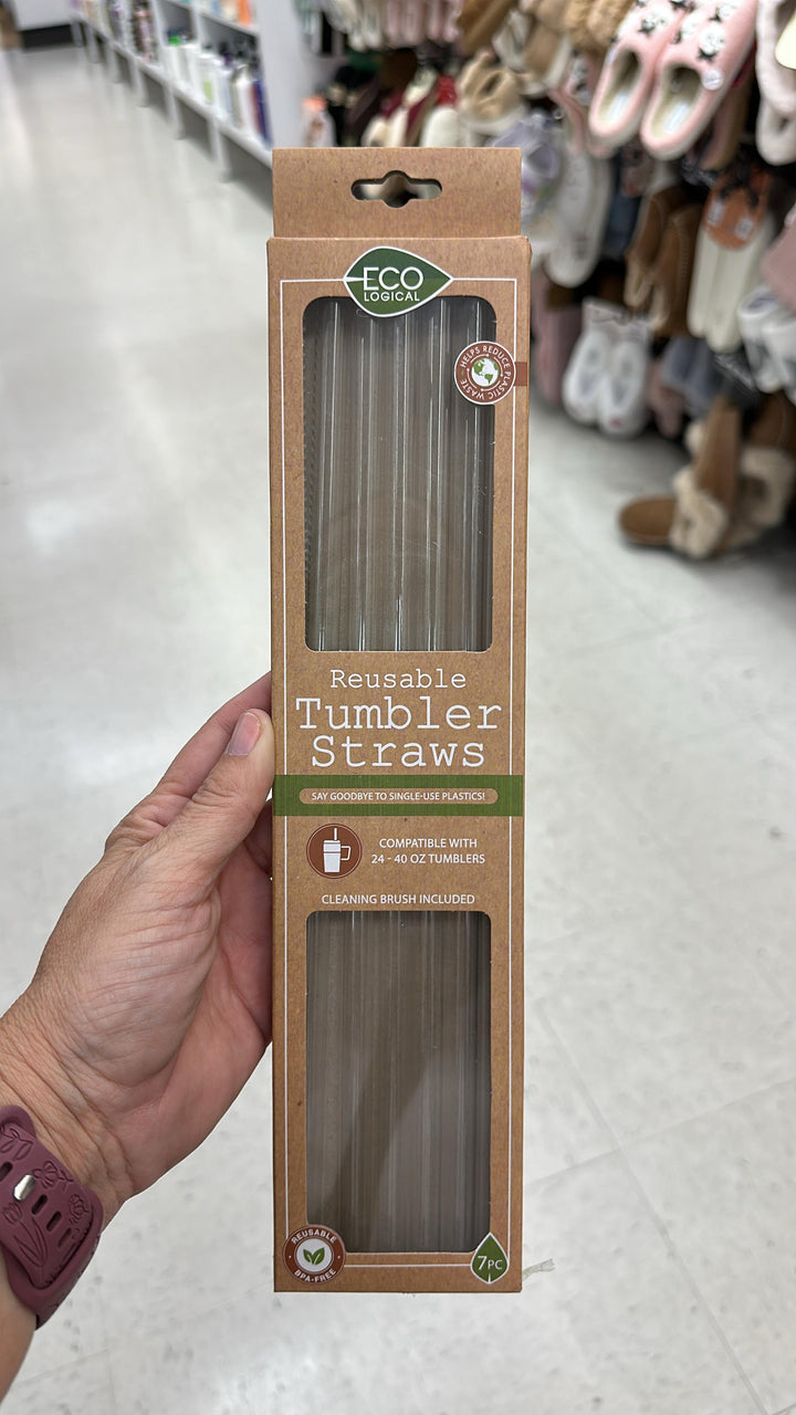 Hogar / Pajillas Reusables para Vasos con Cepillo Limpiador / Transparentes / ECO LOGICAL / TJ111625-8427