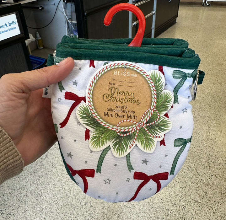Hogar / Navidad / Set de 2 mini guantes para horno / Lazos Navideños / ZZ / R111825-5291-3