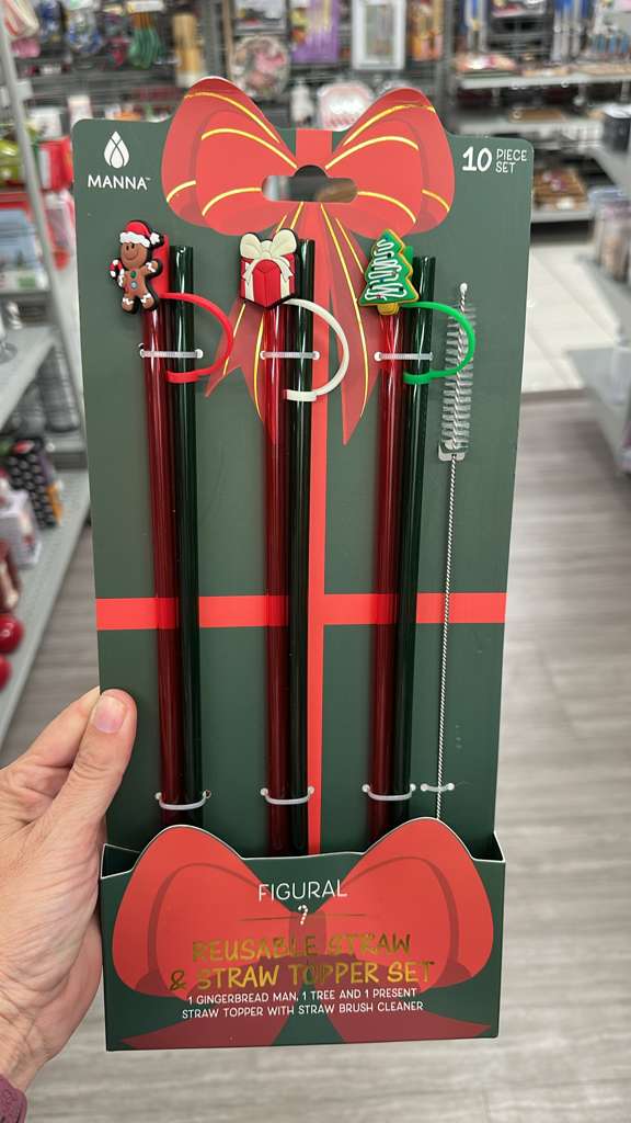 Hogar / Regalitos / Navidad / Juego de pajillas reutilizables y adornos para pajillas / 10 piezas / B112325-67543