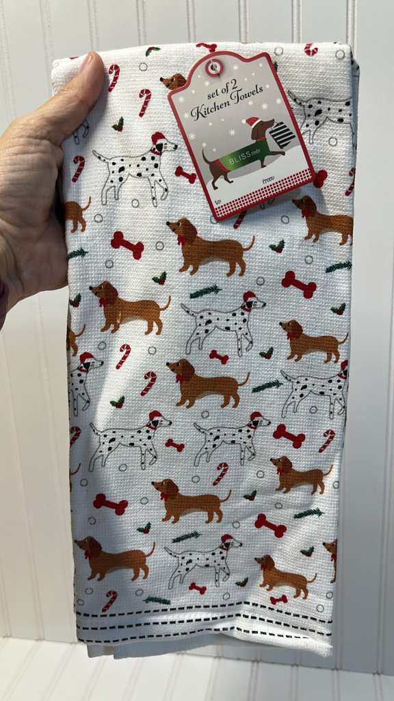 Hogar / Navidad / Set de 2 toallas decorativas para cocina / Perritos / R112425-5297-3