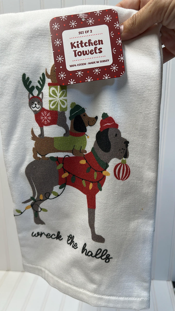 Hogar / Navidad / Set de 2 toallas decorativas para cocina / wreck the halls / ZZ / R112425-5297-3