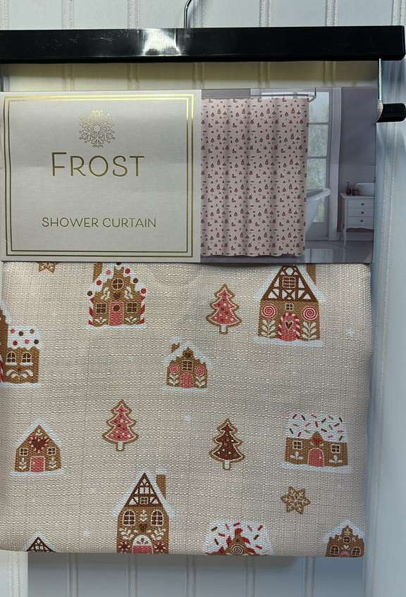Hogar / Decoración / Navidad / Cortina de ducha de tela / Casas de jengibre & árboles de Navidad / Frost / R112425-5297-3