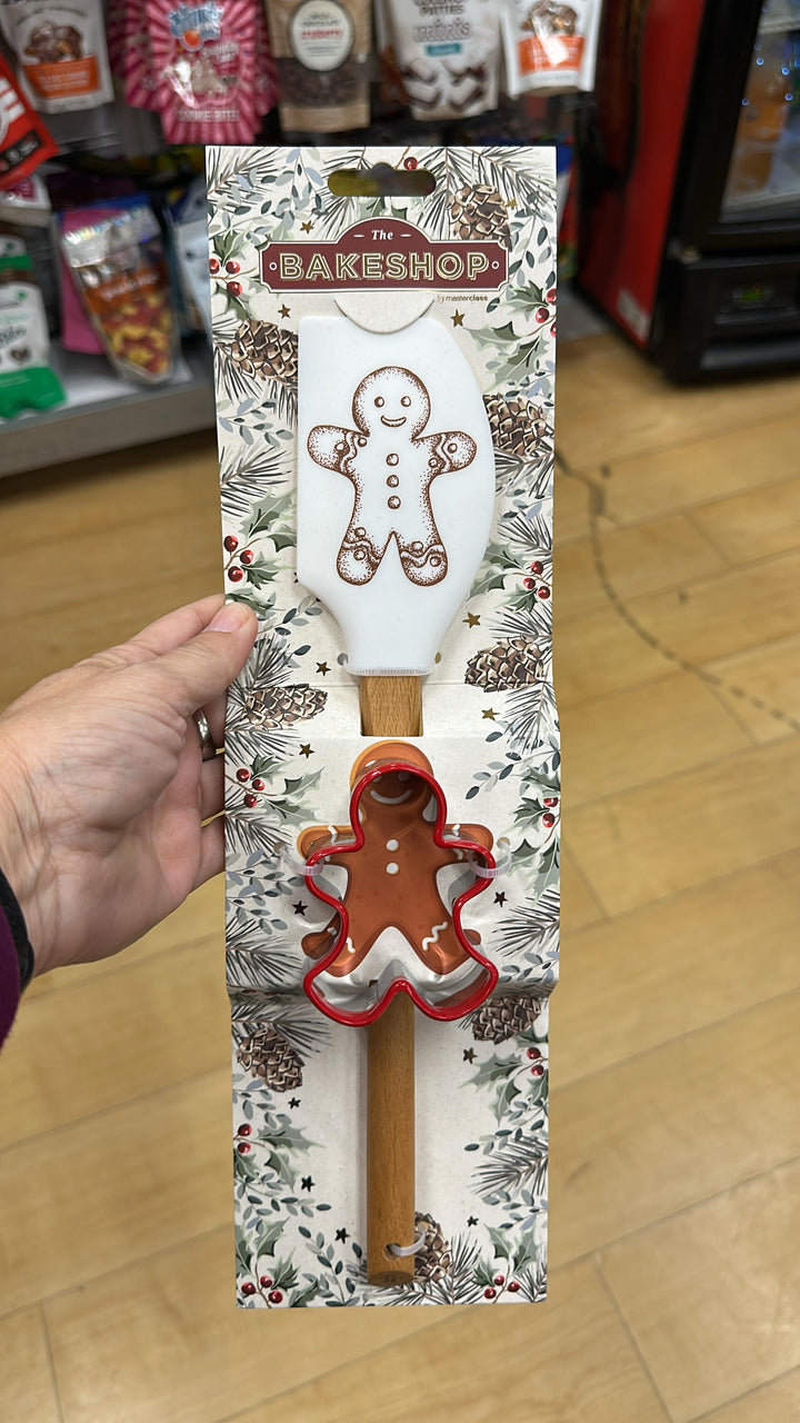 Hogar / Navidad / Juego de Espátula con Cortador de Galletas / Galletita de Jengibre Blanca / The Bakehouse  by Ciroa / MRS120725-1553
