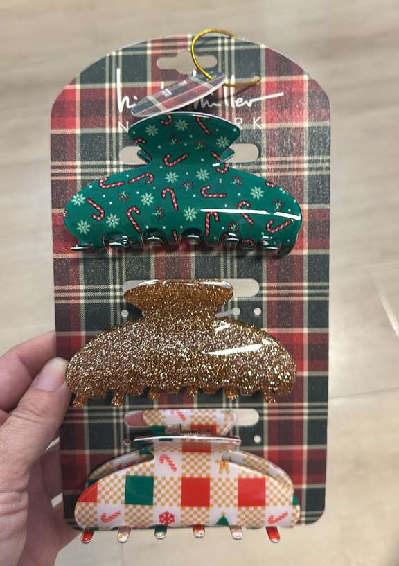 Accesorios / Navidad / Regalitos / Pinzas para el Cabello / 3 piezas / Nicole Miller / MRS121625-6918