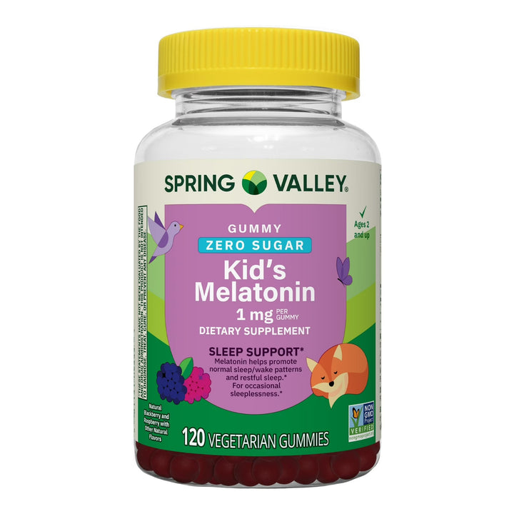 Vitamina / Suplemento / Apoyo del Sueño / Melatonina / SPRING VALLEY - Kids Melatonin Sleep 1 mg (Zero Sugar) / 120 Vegetarian Gummies