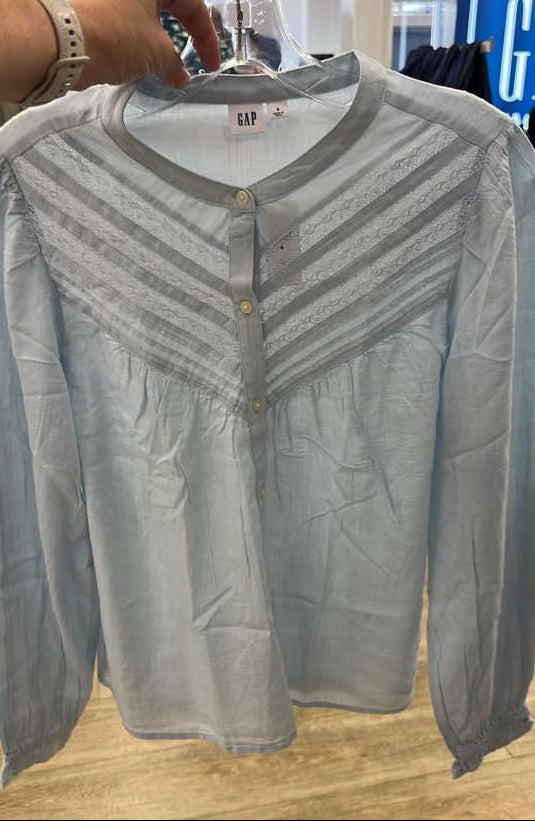 Blusa mujer / manga larga / celeste / GAP / G031926-7309