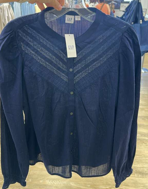 Blusa mujer / manga larga / azul / GAP / G031926-7309