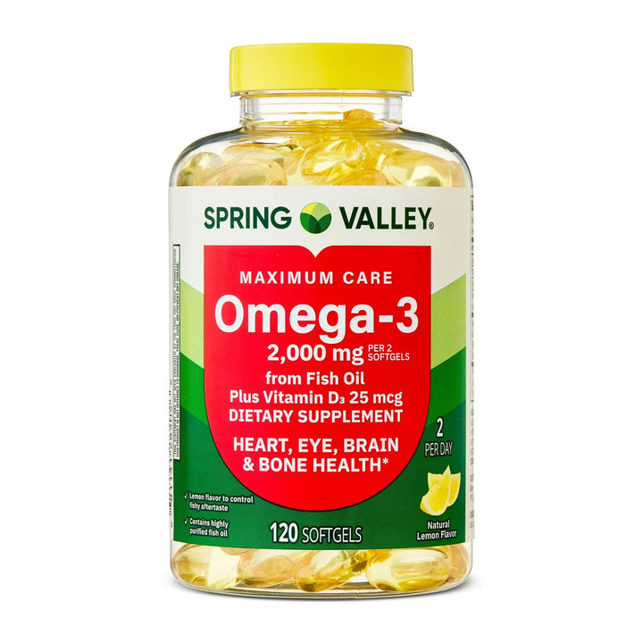 Vitamina / Suplemento / Omega-3 / SPRING VALLEY - Omega-3 (2000 mg) / 120 Softgels