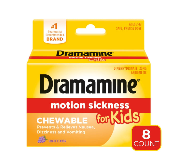 Medicamento / Digestión y Náuseas / Mareo / DRAMAMINE KIDS - Motion Sickness Relief / 8 Chewable