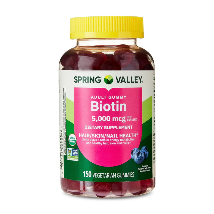 Vitamina / Suplemento / Cabello, Piel, Uñas / Biotina / SPRING VALLEY - Biotin 5,000 mcg / 150 Vegetarian Gummies