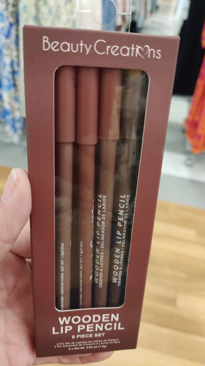 Maquillaje /  Wooden Lip Pencil / 6 Piece Set / Nudes Tones / Beauty Creations / TJ060326-915