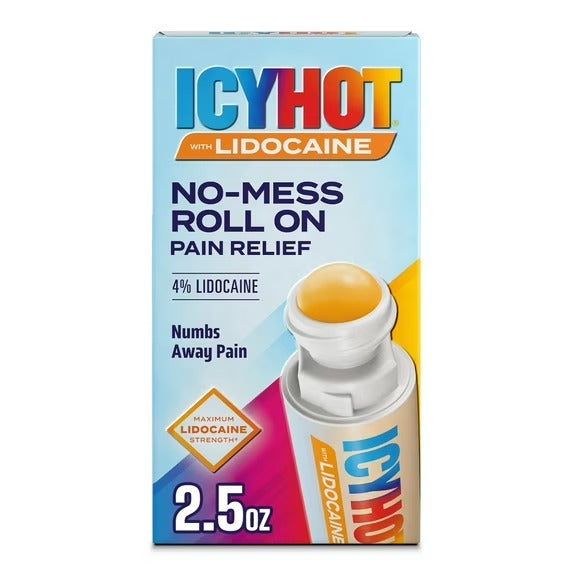 Icy Hot / Lidocaine (4%) Pain Relief  No-Mess Roll-On / 2.5 Oz