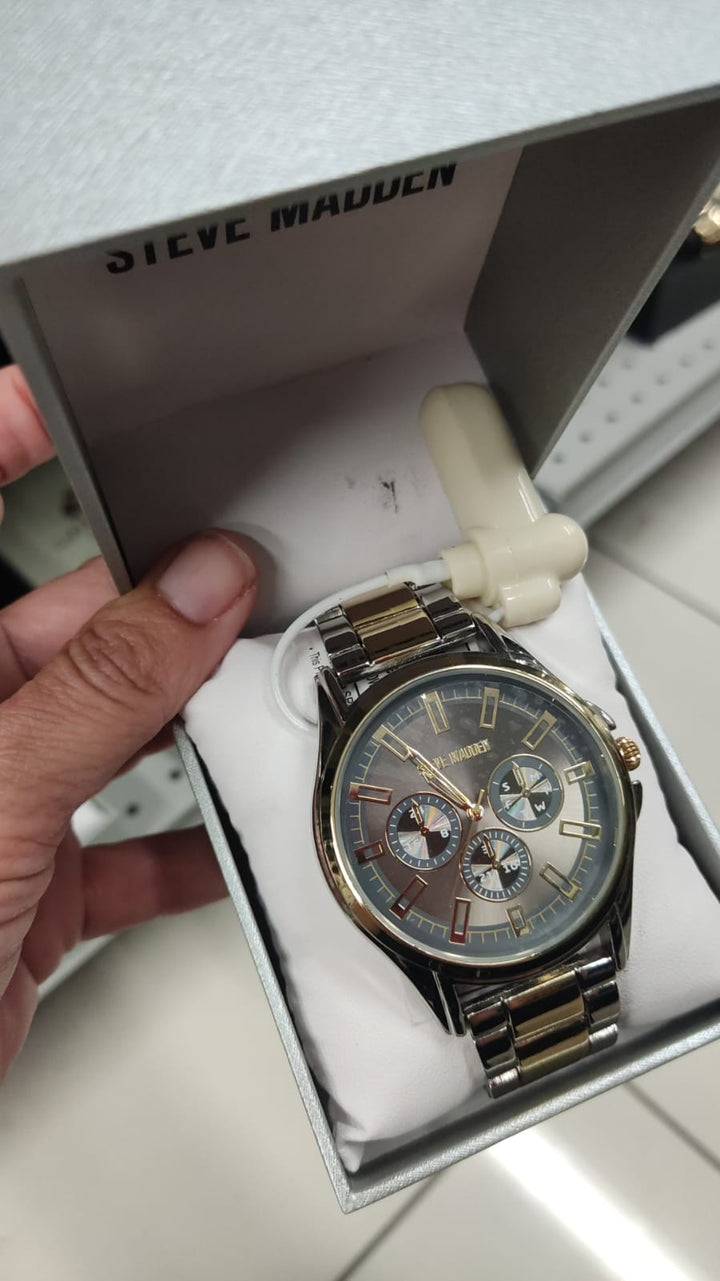 Accesorios / Reloj de Hombre / Plateado con Dorado / Steve Madden / B061926-49070