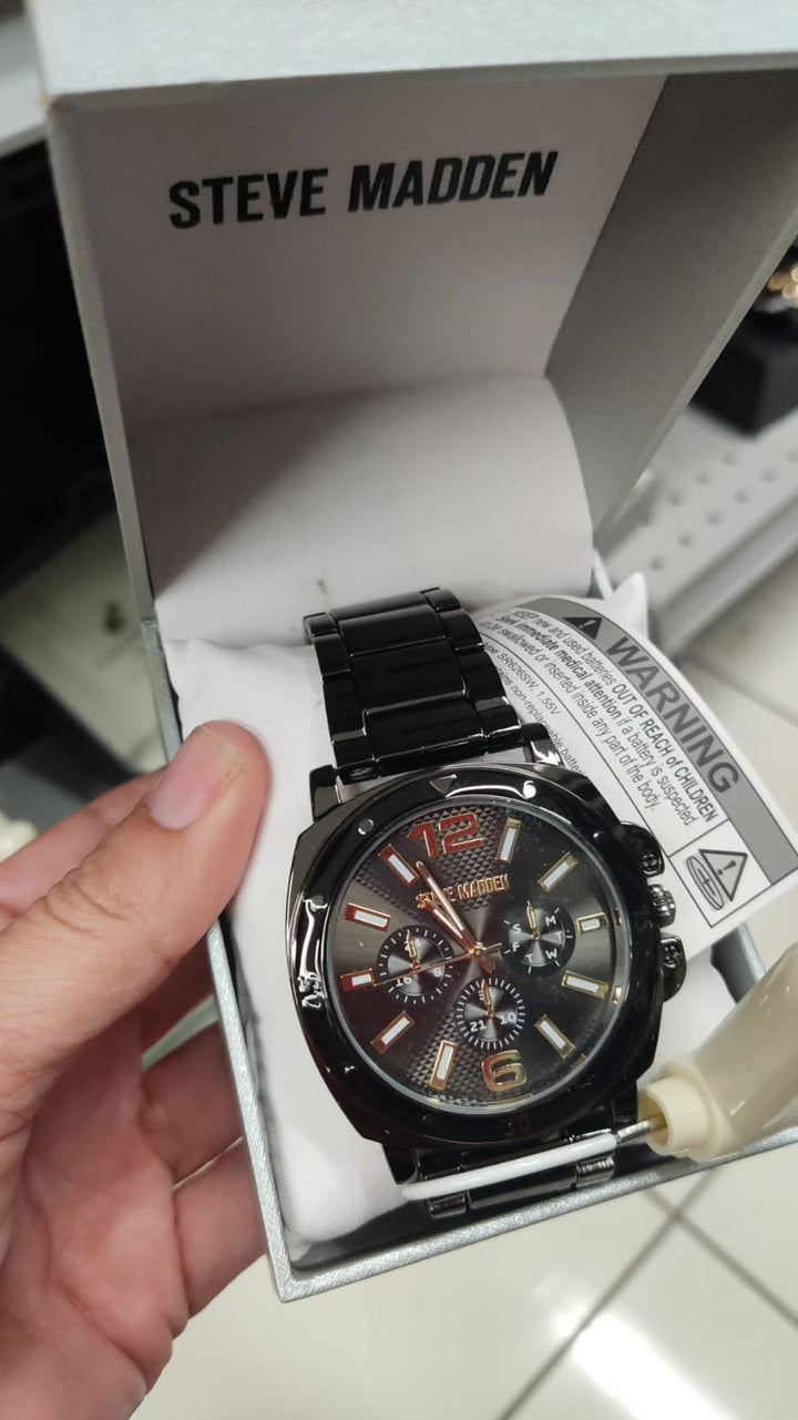 Accesorios / Reloj de Hombre / Acero inoxidable negro / Steve Madden / B061926-49070