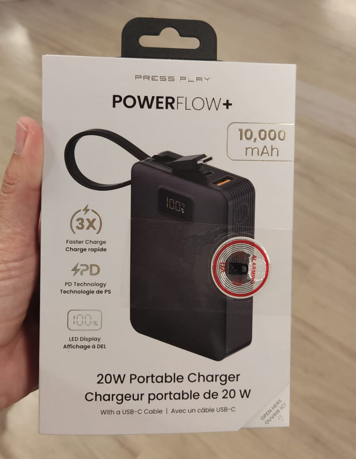 Accesorios / Cargador portátil de 20W (10,000 mAh) / POWERFLOW+ / Press Play / TJ062626-760