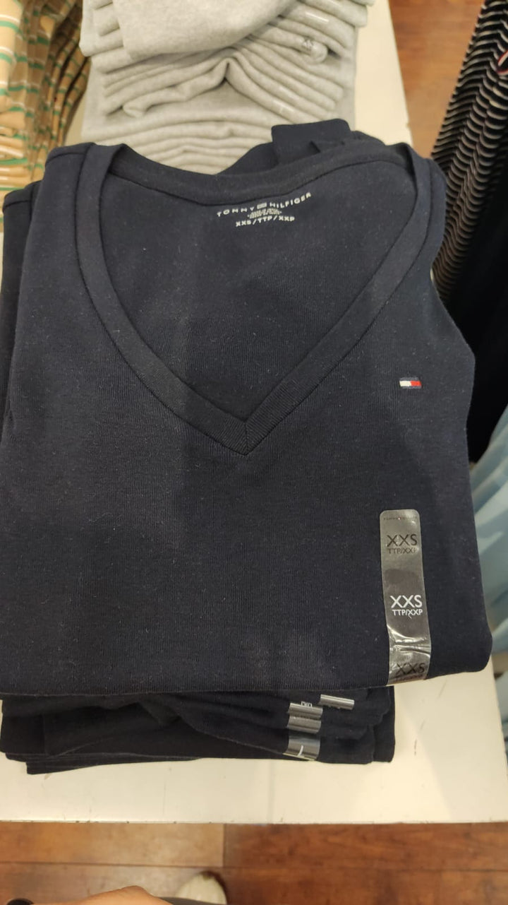 Blusa Mujer TH cuello V Azul- Talla M