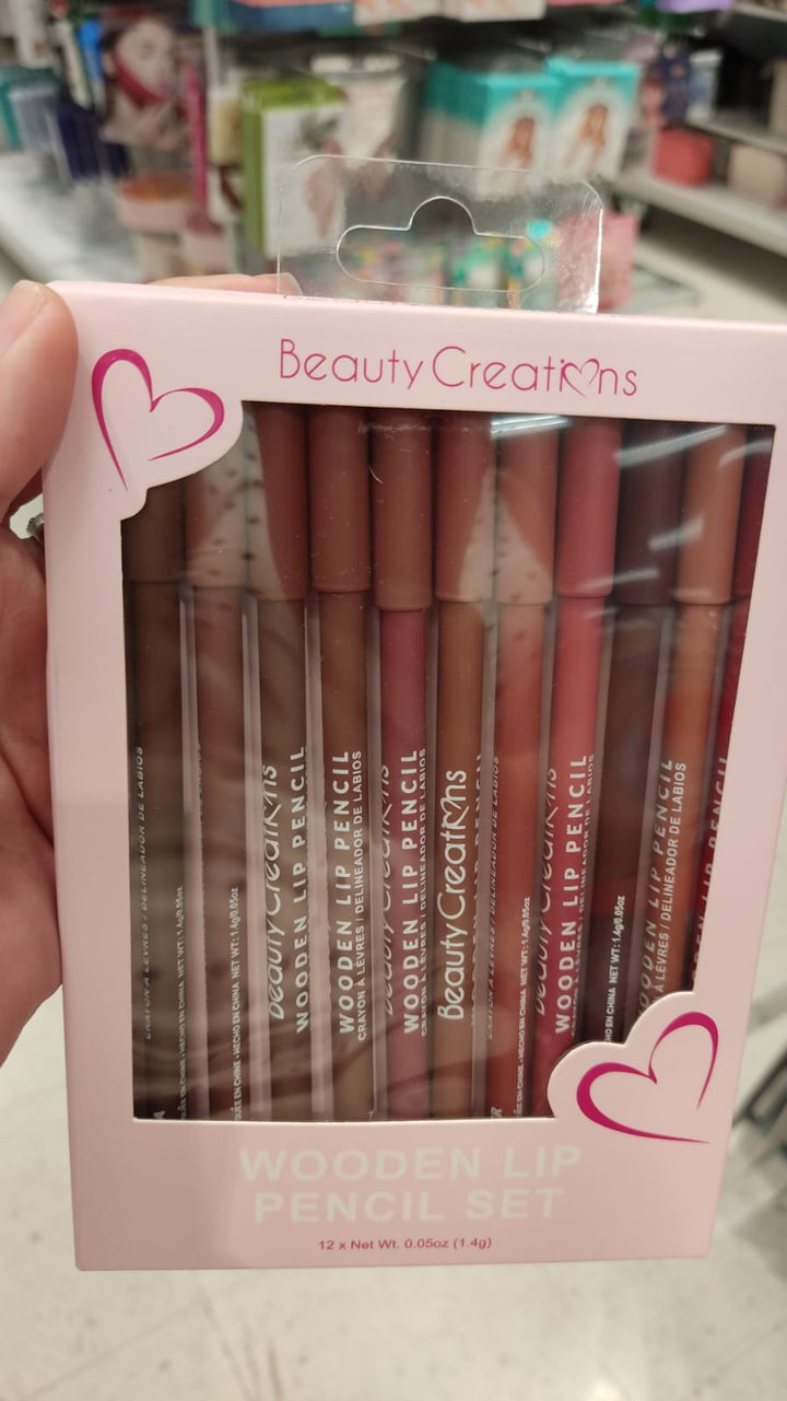 Maquillaje  / Wooden Lip Pencil / Beauty Creations / 12 Tonos /TJ073026-3642
