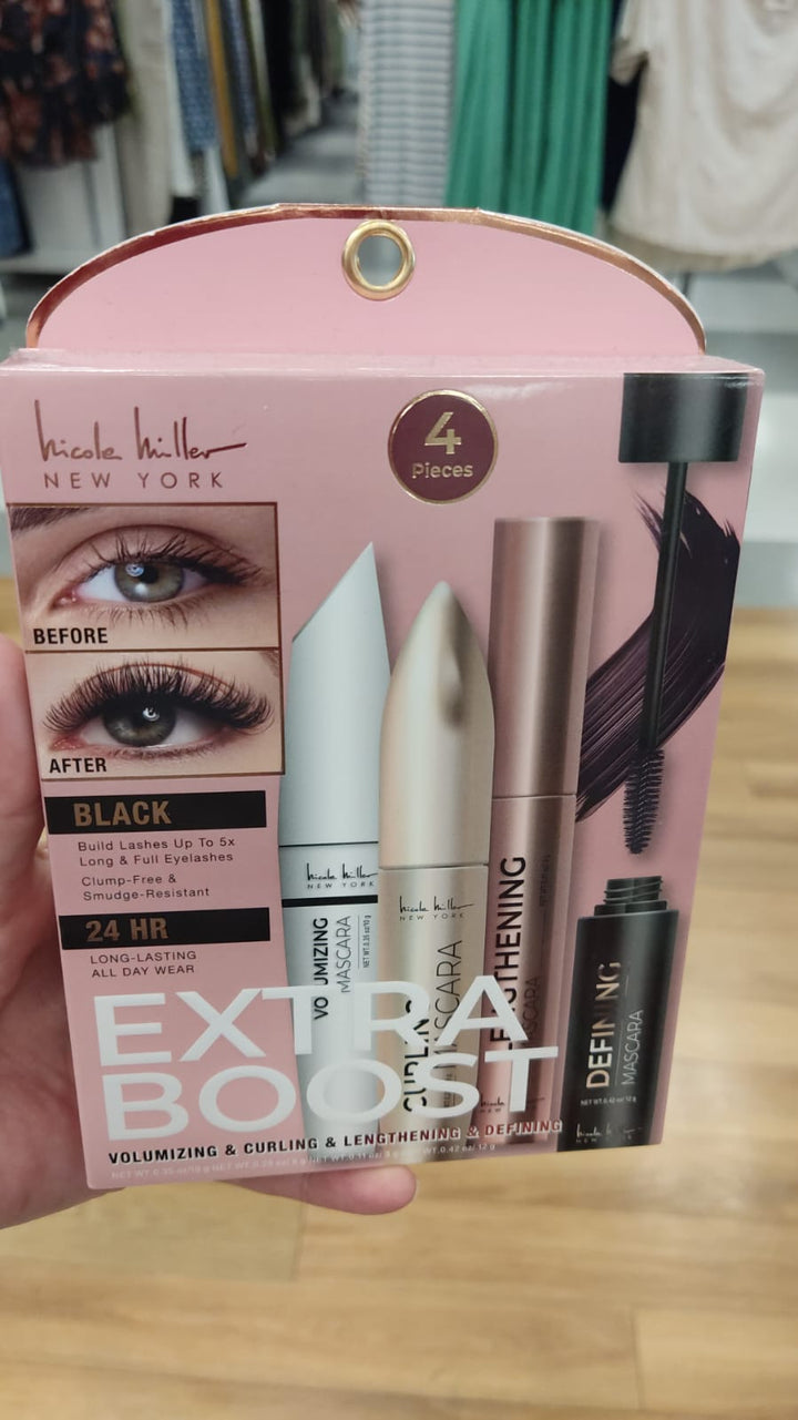 Maquillaje / Set de 4 piezas de máscara de pestañas / Extra boost / Nicole Miller New York / TJ081026-3339