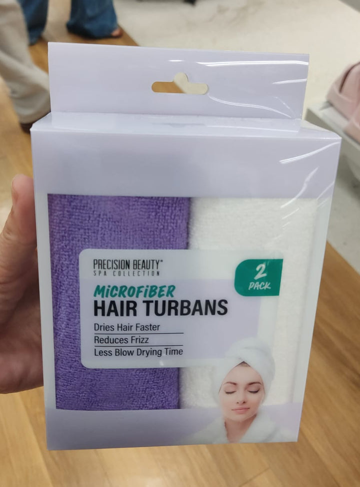 Cuidado personal / Microfiber Hair Turbans / 2 Pack / Precision Beauty / TJ081226-5631