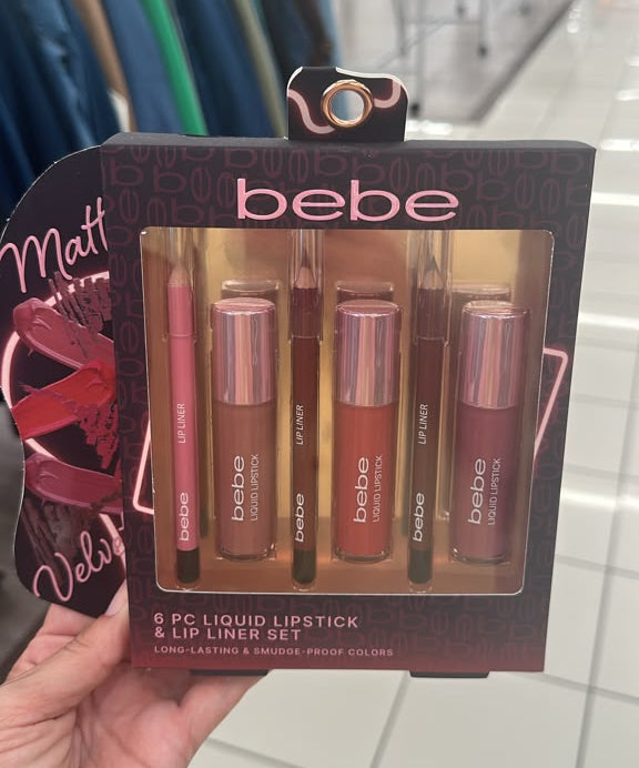 Maquillaje / Liquid Lipstick & Lip Liner Set / 6 piezas / Bebe / B081626-46366